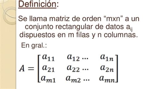 2 1 Definicion De Matriz Notacion Y Orden Pptx Powerpoint Otosection