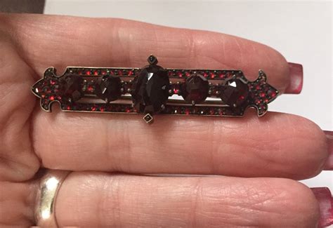 Antique Bohemian Garnet Pin Etsy