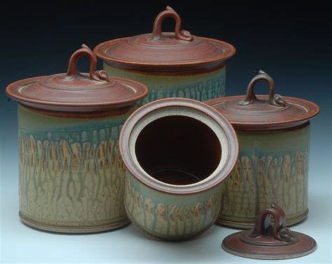 Stoneware Canister Set 3 Piece Wheel Thrown Canister Set Etsy