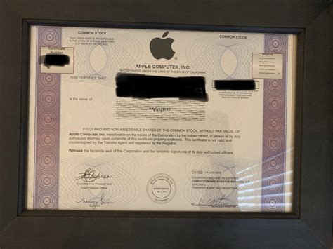 Jul 22, 2021 · the mcdonald's stock certificate is strikingly ornate. Apple Stock Certificate / Stock Certificates Have Gone ...