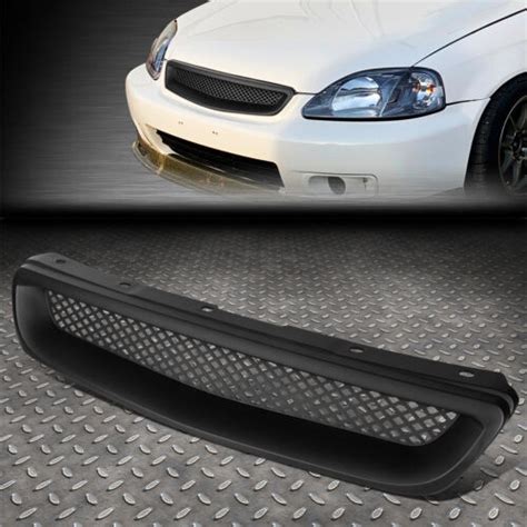For 96 98 Honda Civic Ejek Black Jdm Type R Style Abs Front Bumper