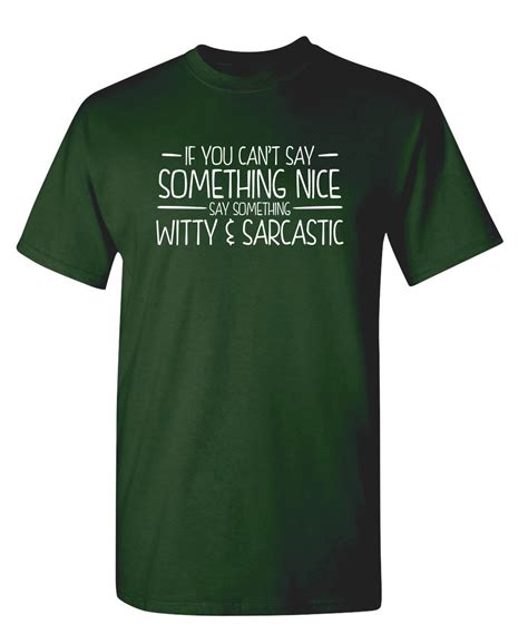 If You Cant Say Something Nice Sarcastic Humor Graphic Novelty Funny T