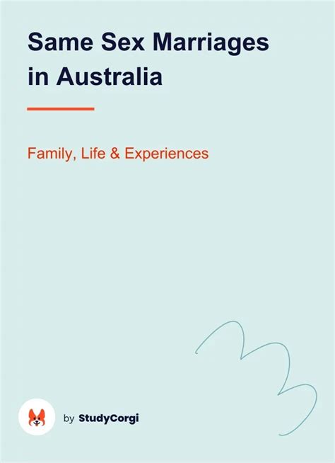 Same Sex Marriages In Australia Free Essay Example