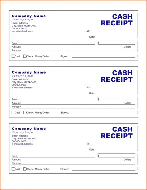 10 Fillable Cash Receipt Template Template Guru Cash Receipt Template