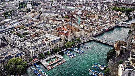 Drone Views Of Switzerland In 4k Downtown Zurich Youtube