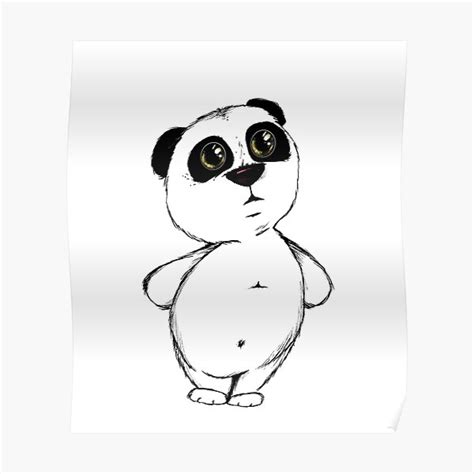 Fuzzy The Cute Panda Poster For Sale By Silveriris Redbubble