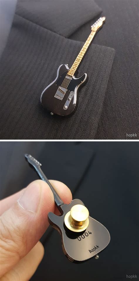 Miniature Guitar Lapel Pin Telecaster 0004 Handmade By Hopkk Miniature Guitars Lapel
