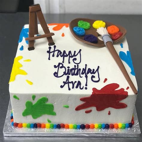 Paint Splatter Cake Art Party Cakes Art Birthday Cake Artist Cake