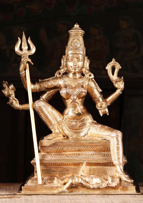 Sold Bronze Kali Holding Large Trident Statue 16 99b8 Hindu Gods And Buddha Statues