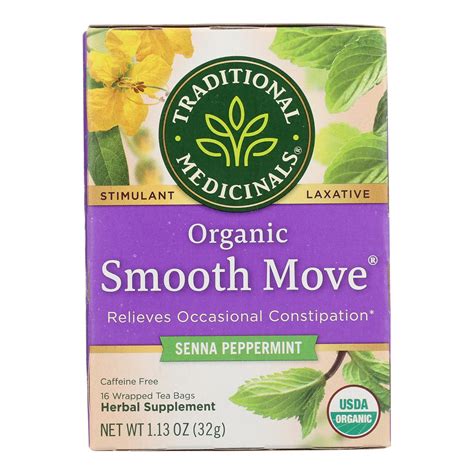 Traditional Medicinals Organic Smooth Tea Senna Peppermint 16 Bags