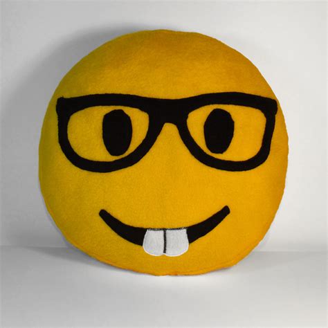 Nerd Face Emoji Pillow Big Size Hand Made Bespoke Pillow Etsy Uk