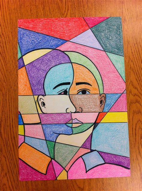 4th Grade Picasso Inspired Cubist Abstract Self Portraits Cubist Art