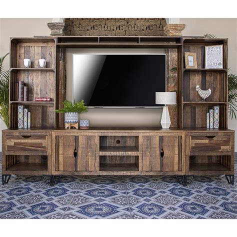 Paulo Multi Wood Media Set Tv Stand Wall Unit Tv Stand And Wall