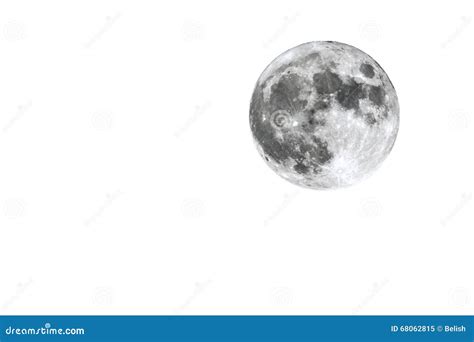 Full Moon Isolated On White Stock Image Image Of Impact Moonlight