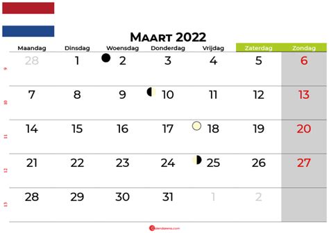 Kalender Maart 2022 In Nederland 🇳🇱 Calendarena