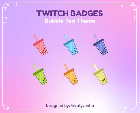 Twitch Badges Bubble Tea Theme 72px36px And 18px On Behance