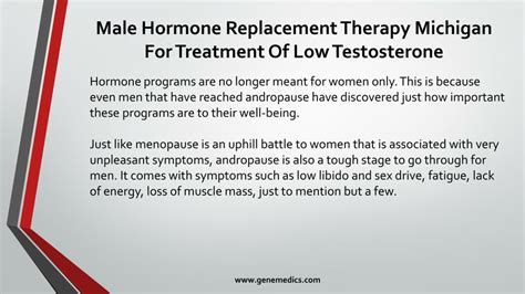 Ppt Male Hormone Replacement Therapy Michigan For Treatment Of Low