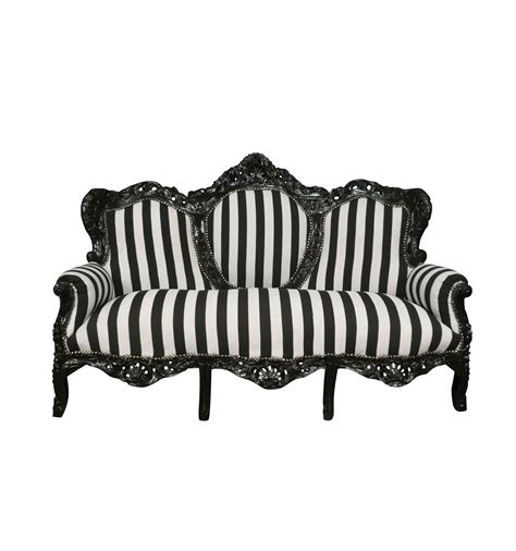 Sofa Baroque With Black And White Stripes Art Deco