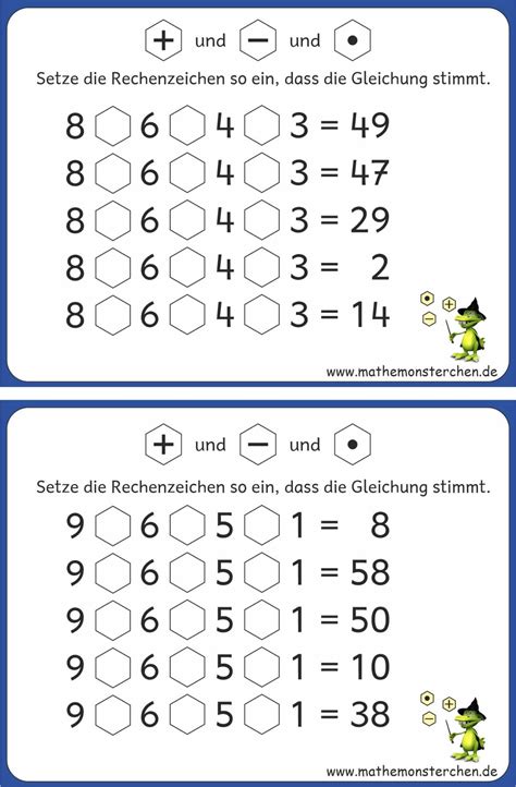 Punkt vor strichrechnung aufgaben zum ausdrucken from fileserver.meinunterricht.de. Mathemonsterchen - alle Grundrechenarten