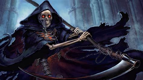 Dark Grim Reaper Horror Skeletons Skull Creepy F Wallpaper
