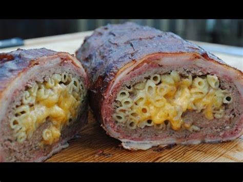 I have to say this looks amazing. Smoked Mac & Cheese Stuffed, Bacon Weave Wrapped Meatloaf ...