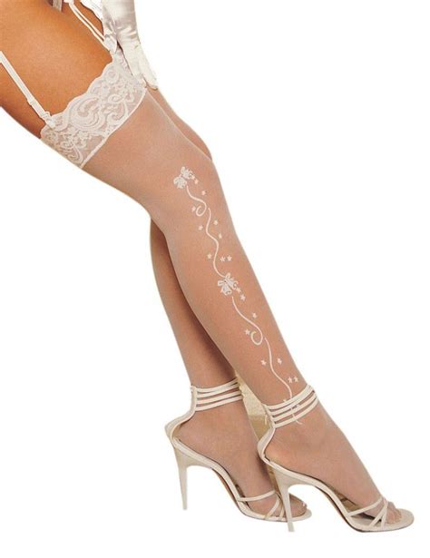 Shirley Of Hollywood Wedding Bells Sheer Stockings 90054 One Size White Stockings Fashion