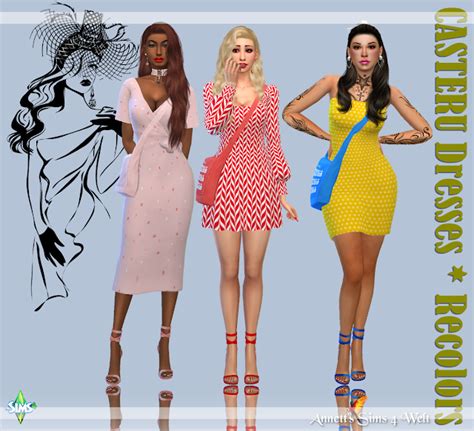 Casteru Dresses Recolors Sims 4 Recolor Dresses