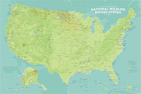 Us National Wildlife Refuge System Map 24x36 By Bestmapsever