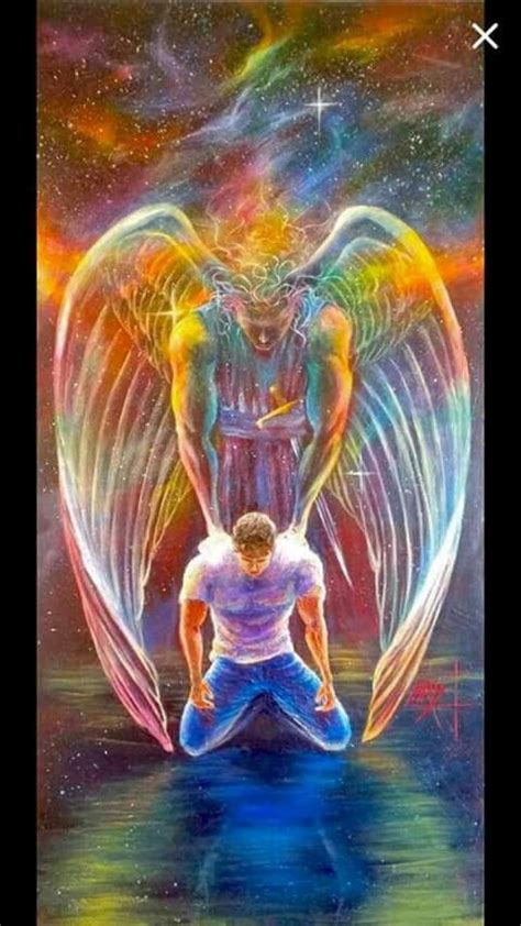 Guardian Angel Ministering Strength To Man In Prayer Praise The Lord