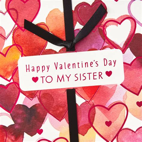Love You Sister Hearts Valentines Day Card From Sister Greeting