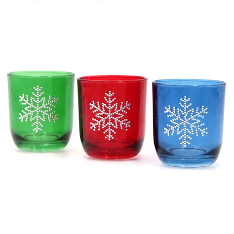 Colored Glass Tea Candle Holder For Christmas High Quality Colored