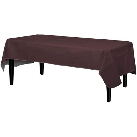 Brown Rectangle Flannel Backed Vinyl Tablecloth Solid Color Quality