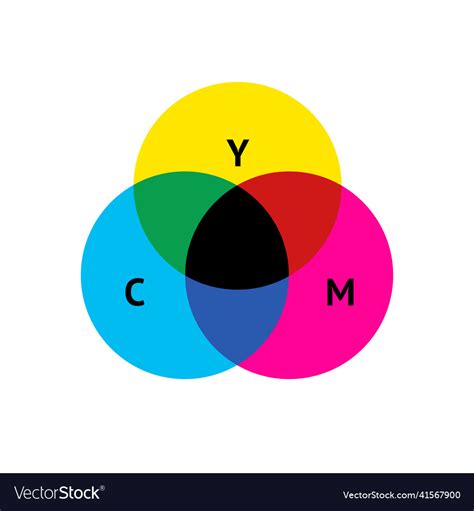 Cmyk Color Model Concept Infographic Design Vector Image