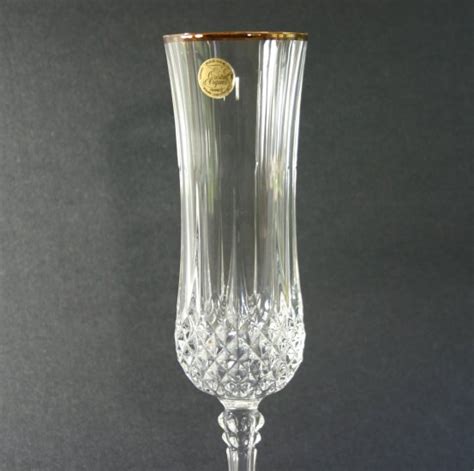 Cristal Darques Durand Longchamp Gold Fluted Champagne Glass Free