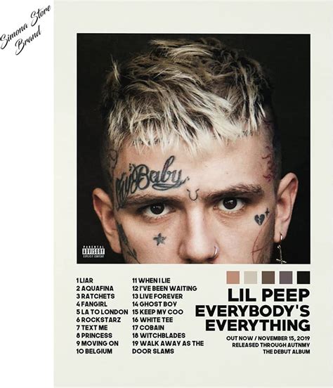 Lil Peep Album Cover Custom Album Everybodys Everything Tracklist Unframe Poster