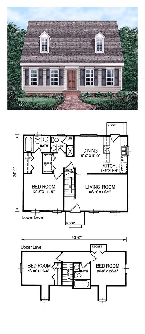 Narrow Lot Style House Plan 45336 With 3 Bed 3 Bath Cape Cod House