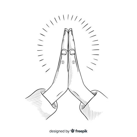 Premium Vector Hand Drawn Praying Hands Background Mãos Orando