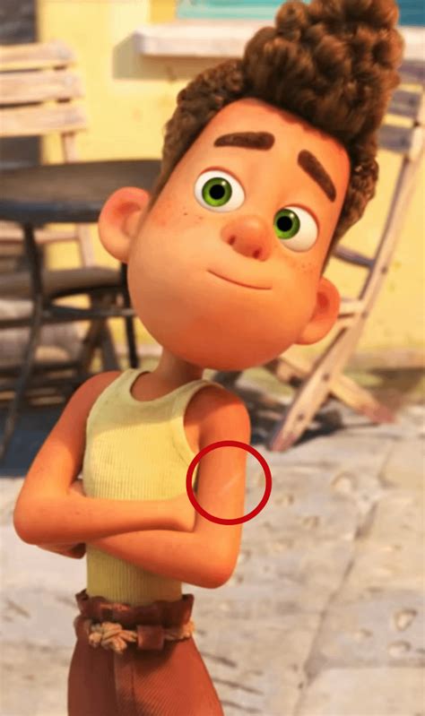 In Luca 2021 Alberto Has A Scar On His Upper Left Arm He Actually