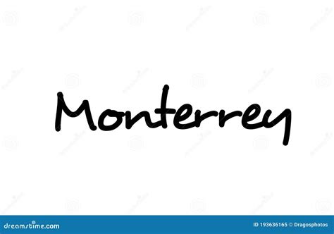 Monterrey City Handwritten Word Text Hand Lettering Calligraphy Text