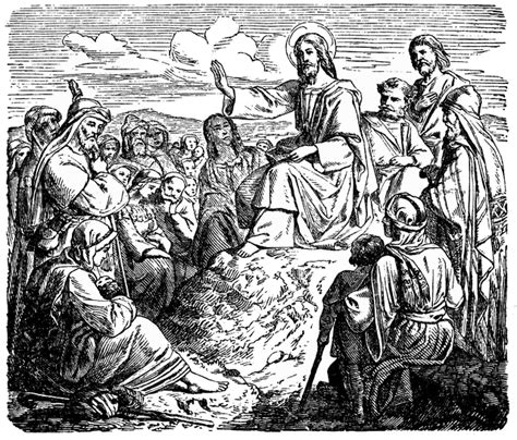 The Sermon On The Mount Jesus Preaches To The Multitudes Clipart Etc