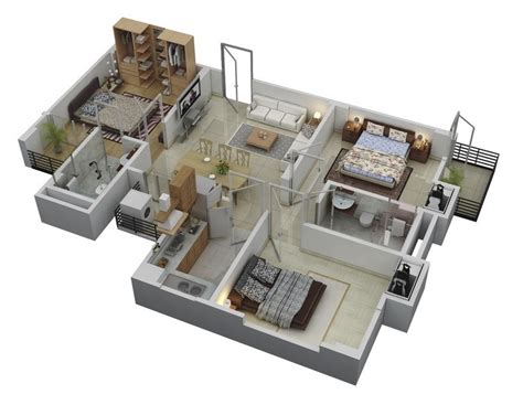 Another choice that you might consider are small 3 bedroom house plans. 3 Bedroom Apartment/House Plans
