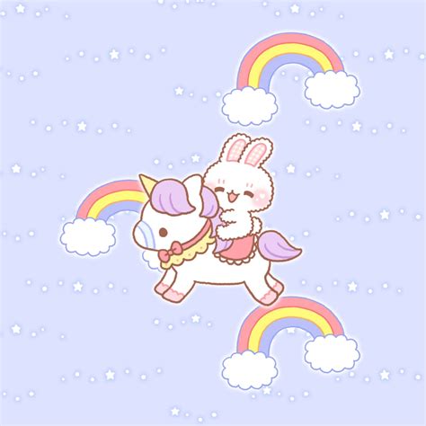 Kawaii Bunny Unicorn Wallpaper By Artsplanet Co Ltd สาวอนิเมะ