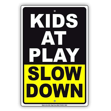 Kids At Play Slow Residential Area Park Ahead Caution Road Street