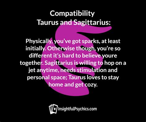Sagittarius Taurus Compatibility Chart