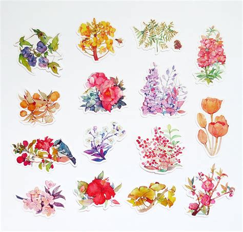 Floral Stickers Pack Free Shipping Flowers Sticker Sack
