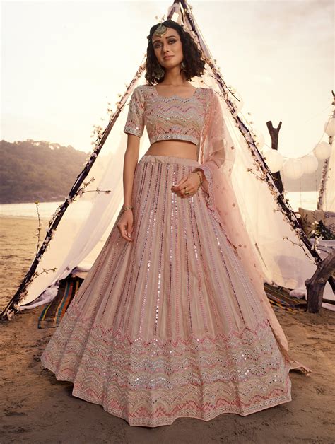 Dusty Pink Designer Heavy Embroidered Wedding And Bridal Lehenga Saira