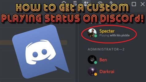 Created by techestroa community for 1 year. How to set a custom playing status on Discord! | Specter ...