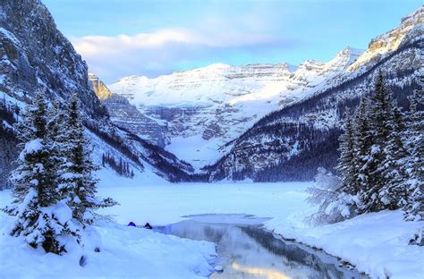 Fonds Decran Hiver Montagnes Canada Lac Parc Photographie De Paysage
