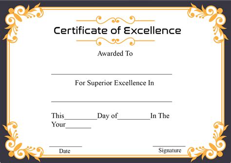 How To Create Certificate Of Excellence Template Free