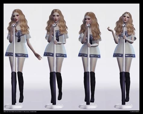 Flower Chamber Sing For You Poses Collection Pt2 Mic Sets Sims 4